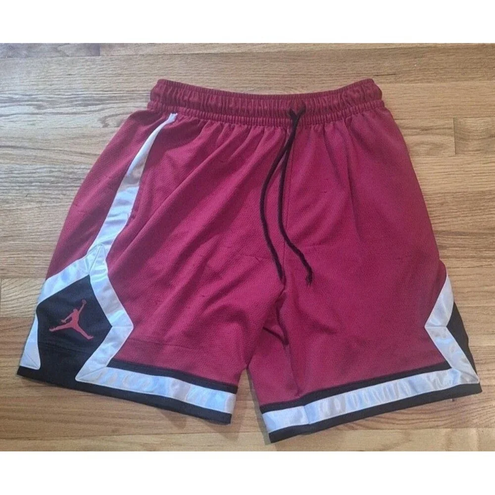 Jordan Jumpman Diamond Shorts Red White Black CV6022-687 Men's Large